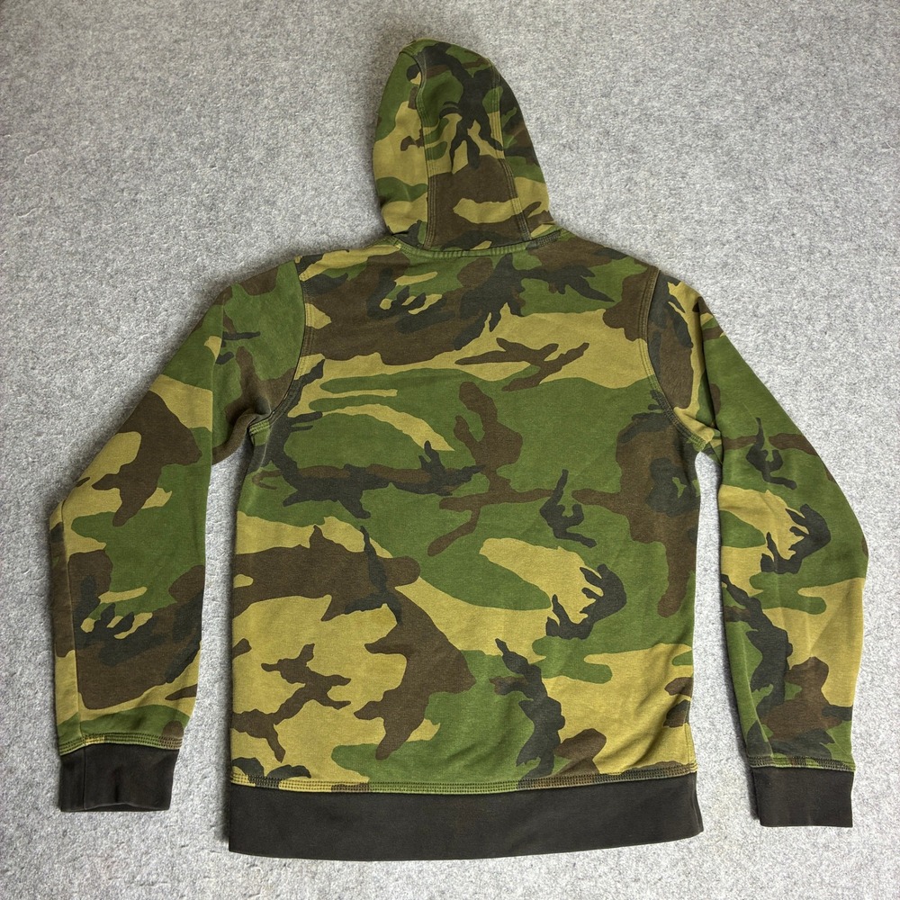 Nike Mens Small Camo Pullover Hoodie Green Woodland Camouflage Logo Sweatshirt - Picture 2 of 6